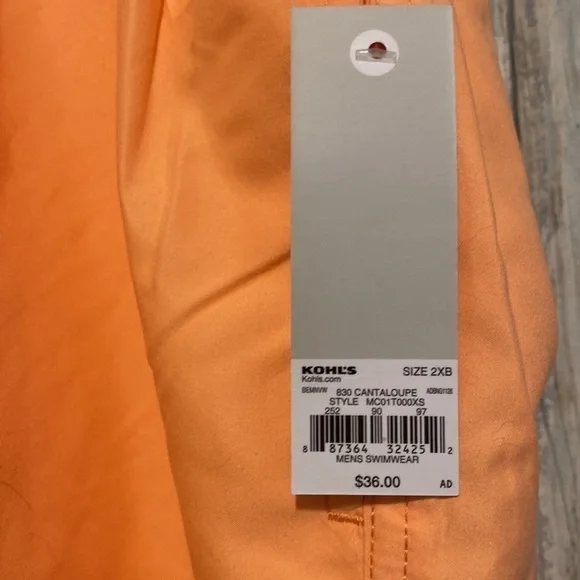 NWT Mens Croft and Barrow 7.5 Solid Swim Shorts In Cantaloupe | 2X NWT - Picture 3 of 10